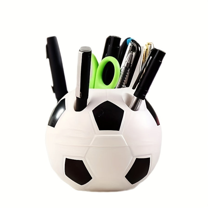 Soccer Ball Desk Organizer Pen Holder Lightweight Plastic Office Accessories
