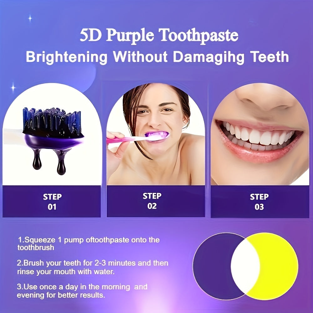 Pasta de dientes morada con blanqueamiento y aliento fresco 30ml limpieza profunda