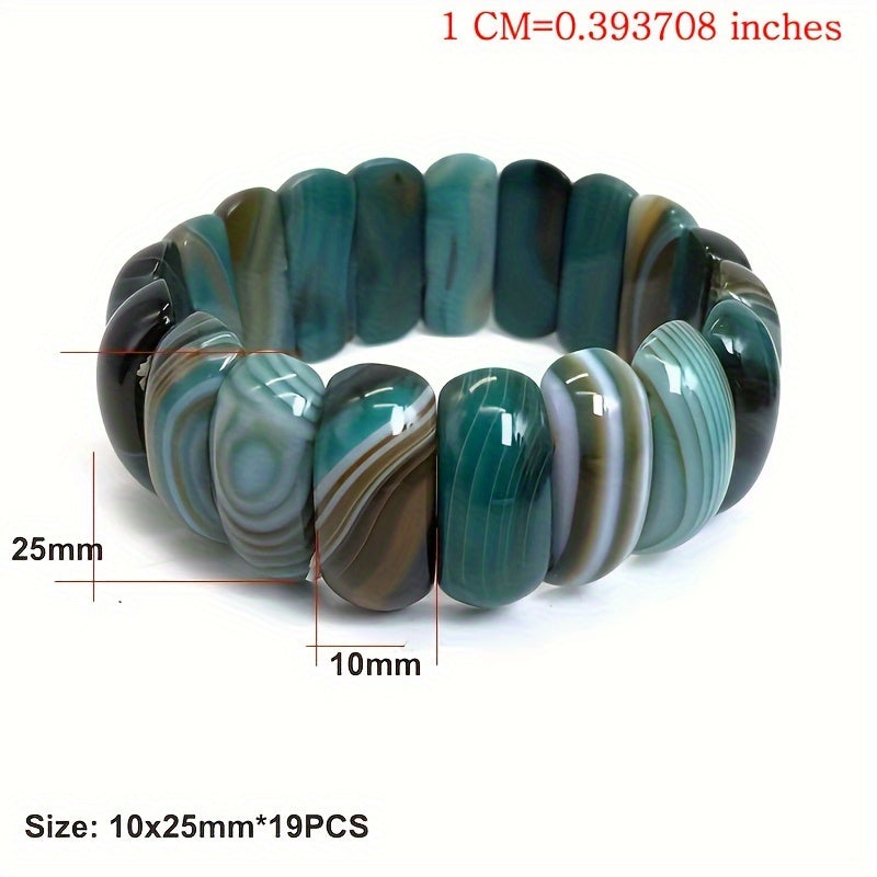 Rang-barang chiziqli Botsvona agate bejirimli taqilishi 10x25mm tabiiy agate zargarlik buyumlari kundalik kiyim uchun