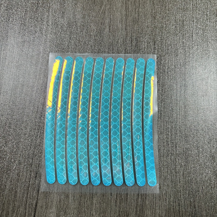 20pcs Reflective Wheel Hub Stickers Glow-in-the-Dark Safety Decals for Cars, Motorcycles, Bicycles