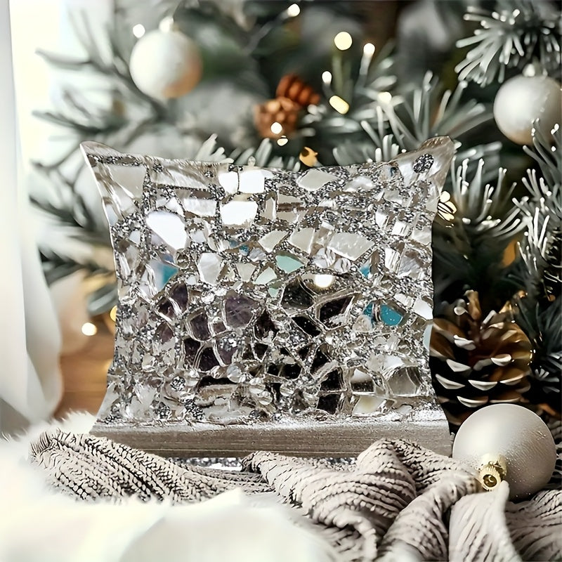 Блестящая серебряная наволочка с пайетками и молнией, декоративная подушка из персиковой кожи для дома