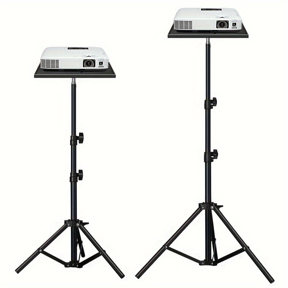 Adjustable 1.6M Iron Projector Stand with Tray Foldable Three-Legged Design