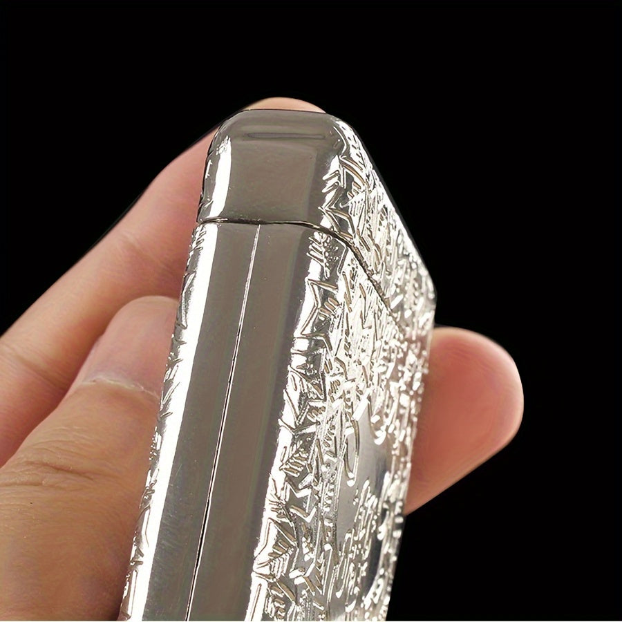 Metal Retro Cigarette Case 16-Pack Engraved Portable Slim Vintage Smoking Tool