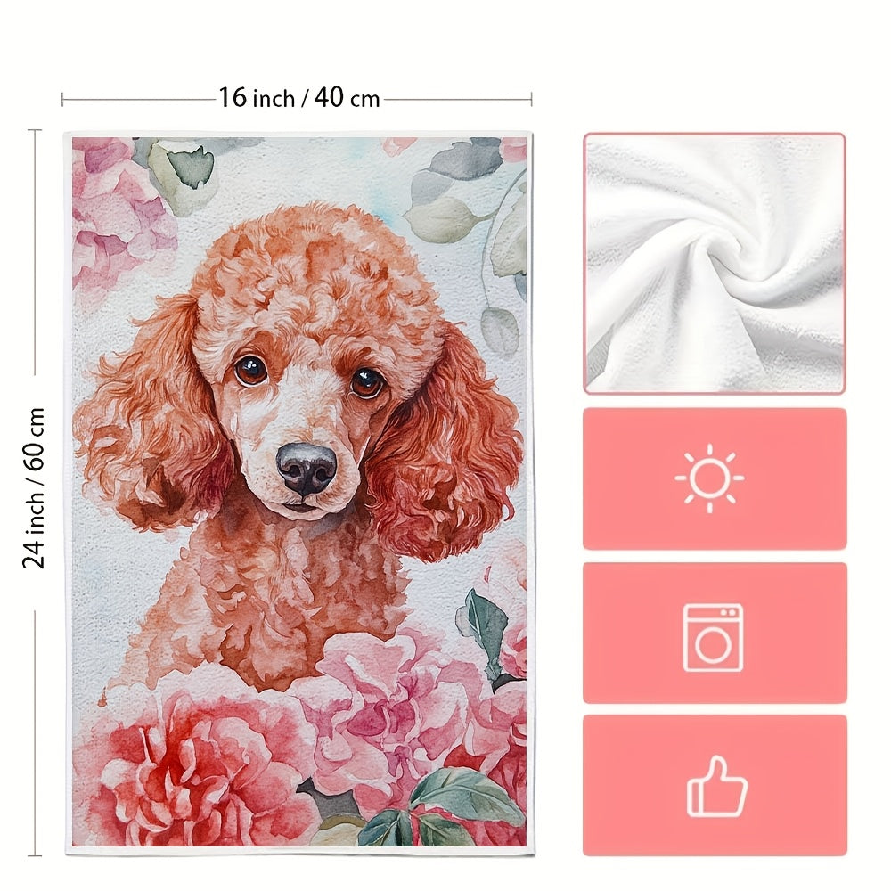 "Sevgi kuni Poodle oshxona sochiqlari to'plami 2 dona - juda singdiruvchi polyester to'qima, mashinada yuvish mumkin, zamonaviy qirg'oq uslubi, o'lchami 40.64x60.96 sm - Mahsulot raqami 2KYSYS1217618, idish sochiqlari"