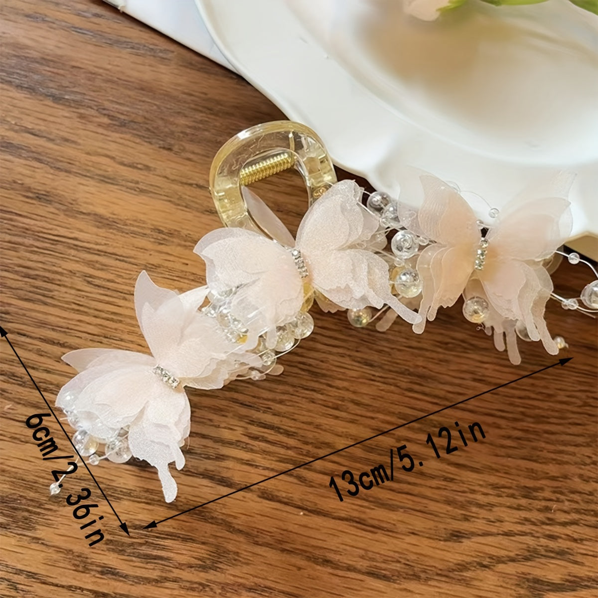 Large Plastic Butterfly Hair Clip for Women and Teens Elegant Solid Color Style