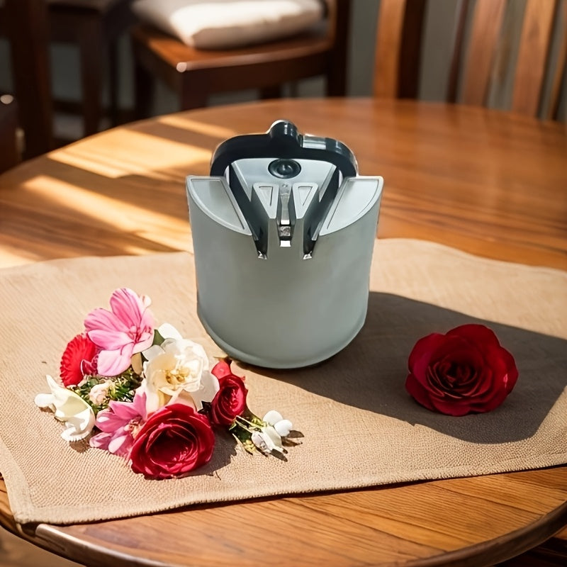 Electric Knife Sharpener with Suction Cup Base USB Rechargeable Compact Kitchen Gadget