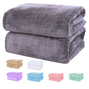 2-Piece Polyester Coral Velvet Bath Towel Set Highly Absorbent Soft for Bathroom Fitness Travel
