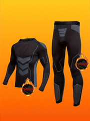 Men's Thermal Underwear Set Polyester Spandex Breathable Quick-Drying Fall Winter