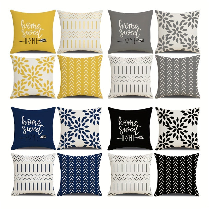 Set of 4 Linen Pillow Covers 45.72cm Square Indoor Outdoor Sofa Bed Car Decor