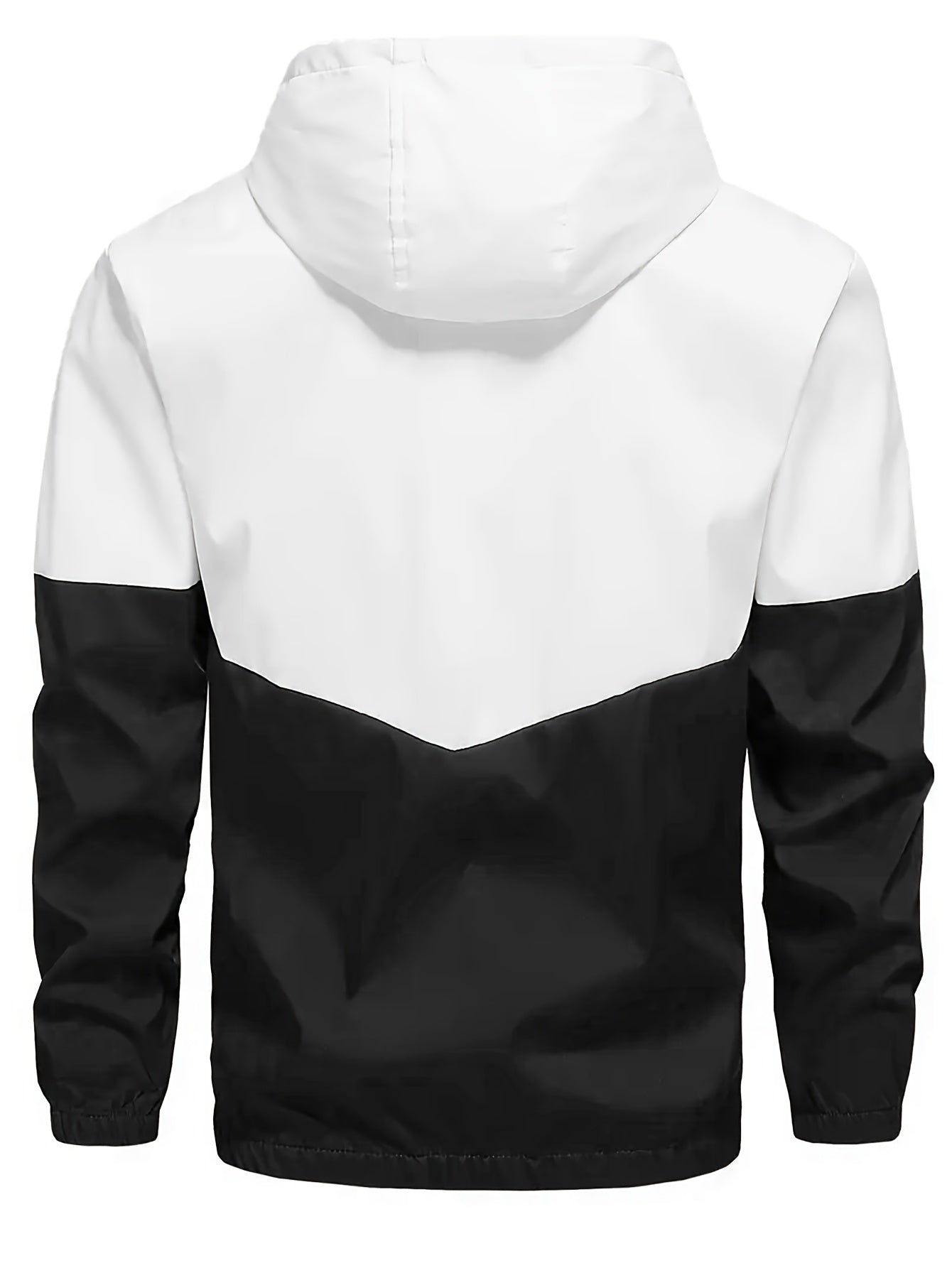 Men's Sports Suit Hooded Jacket and Pants Color Block Polyester Regular Fit