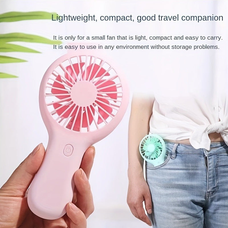 Portable Handheld USB Rechargeable Fan with 400mAh Battery for Travel Office Outdoor Home Use
