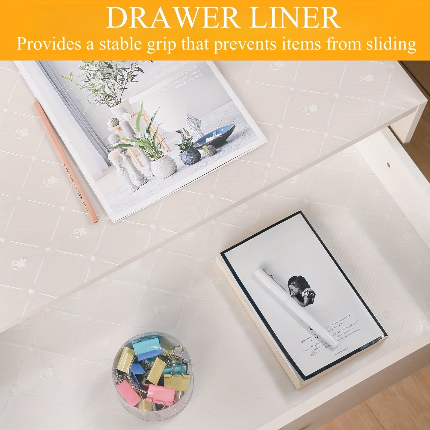 Forro de estantería de EVA antideslizante e impermeable para armarios, cajones, cocina, frigorífico y armario