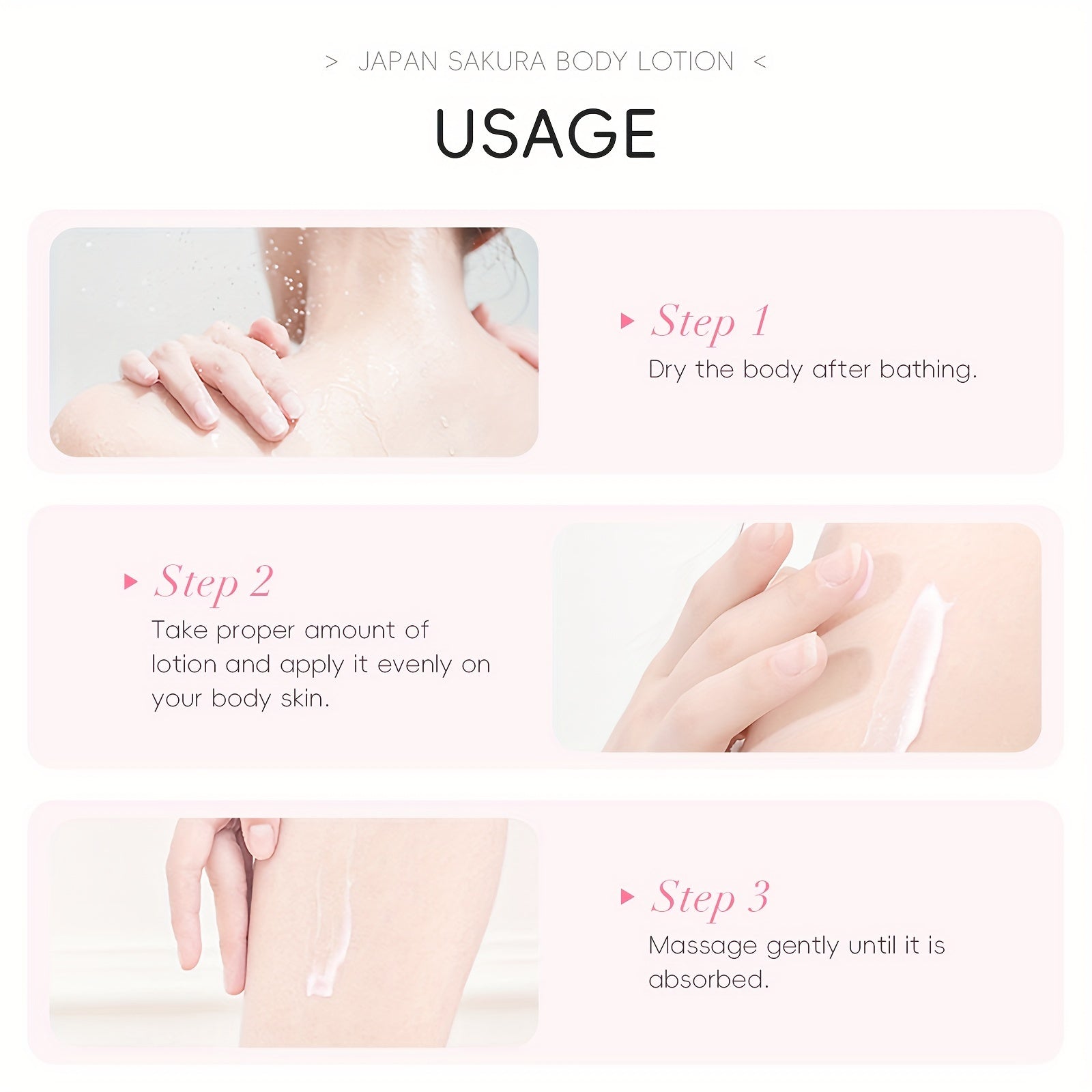 Sakura Body Lotion for Dry Skin 7oz Hydrating Cream with Vitamin C and Shea Butter