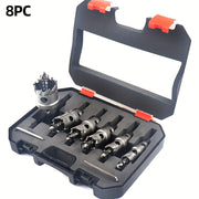 8pcs TCT Hole Saw Set for Metalworking Stainless Steel Iron Plate 16-35mm