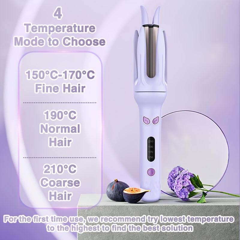 Rizador de cabello automático de 28mm con tecnología de iones negativos y 4 configuraciones de temperatura para cabello seco