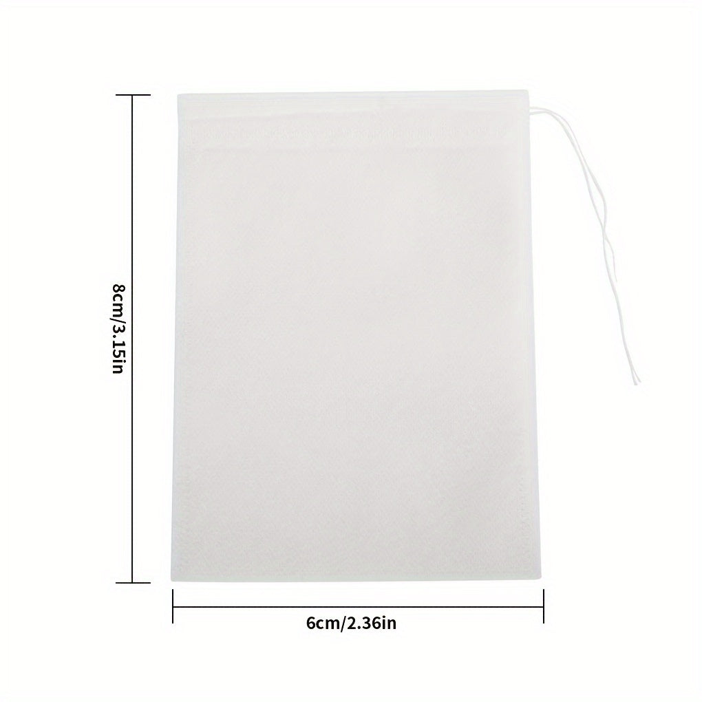 Paquete de 100 bolsas de tela desechables para té, bolsas de filtro de café no tejidas para infusión de alimentos