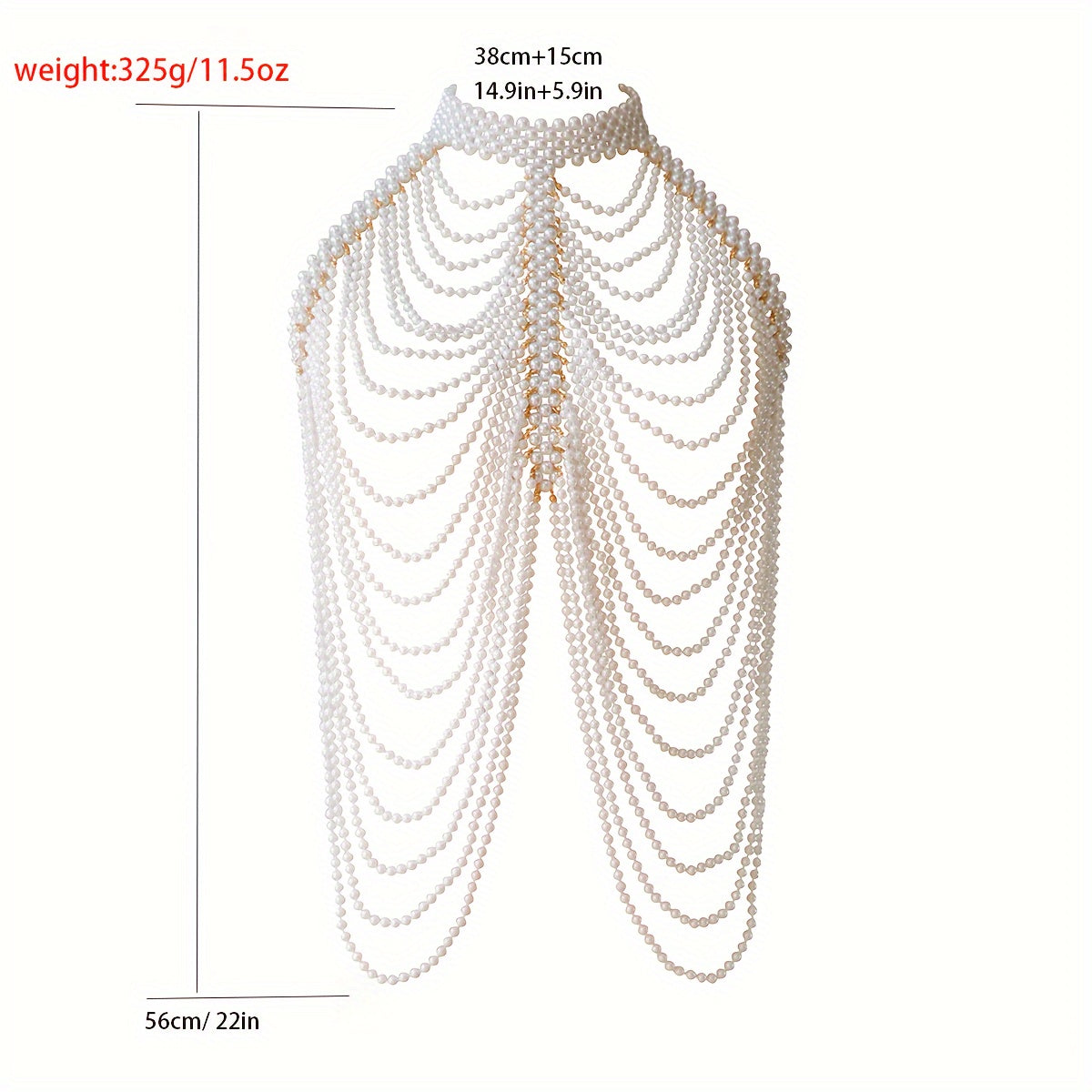 Women's Body Chain with Pearl Tassels and Creative Design