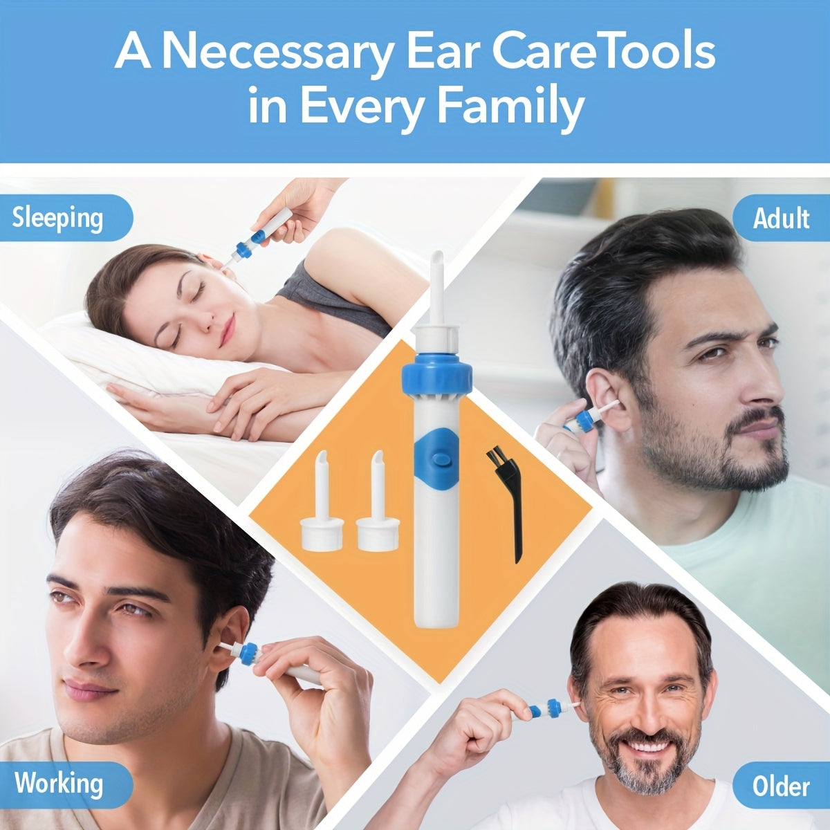 Electric Ear Cleaner Wax Remover Painless Safe Ear Cleaning Device