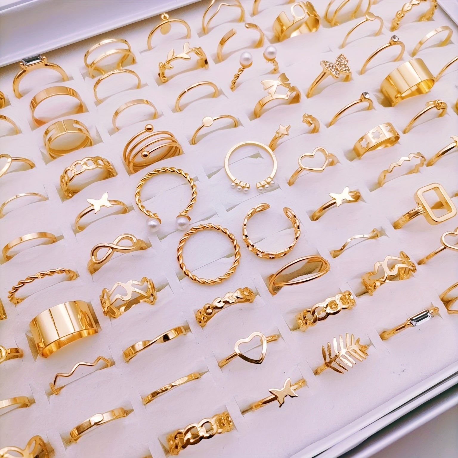 21-Piece Boho Chic Ring Set for Women Assorted Vintage Styles Sizes 5-9