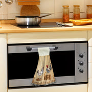 Microfiber Kitchen Towels Set of 2 Vintage Chicken Design Animal Themed Cloths with Loop