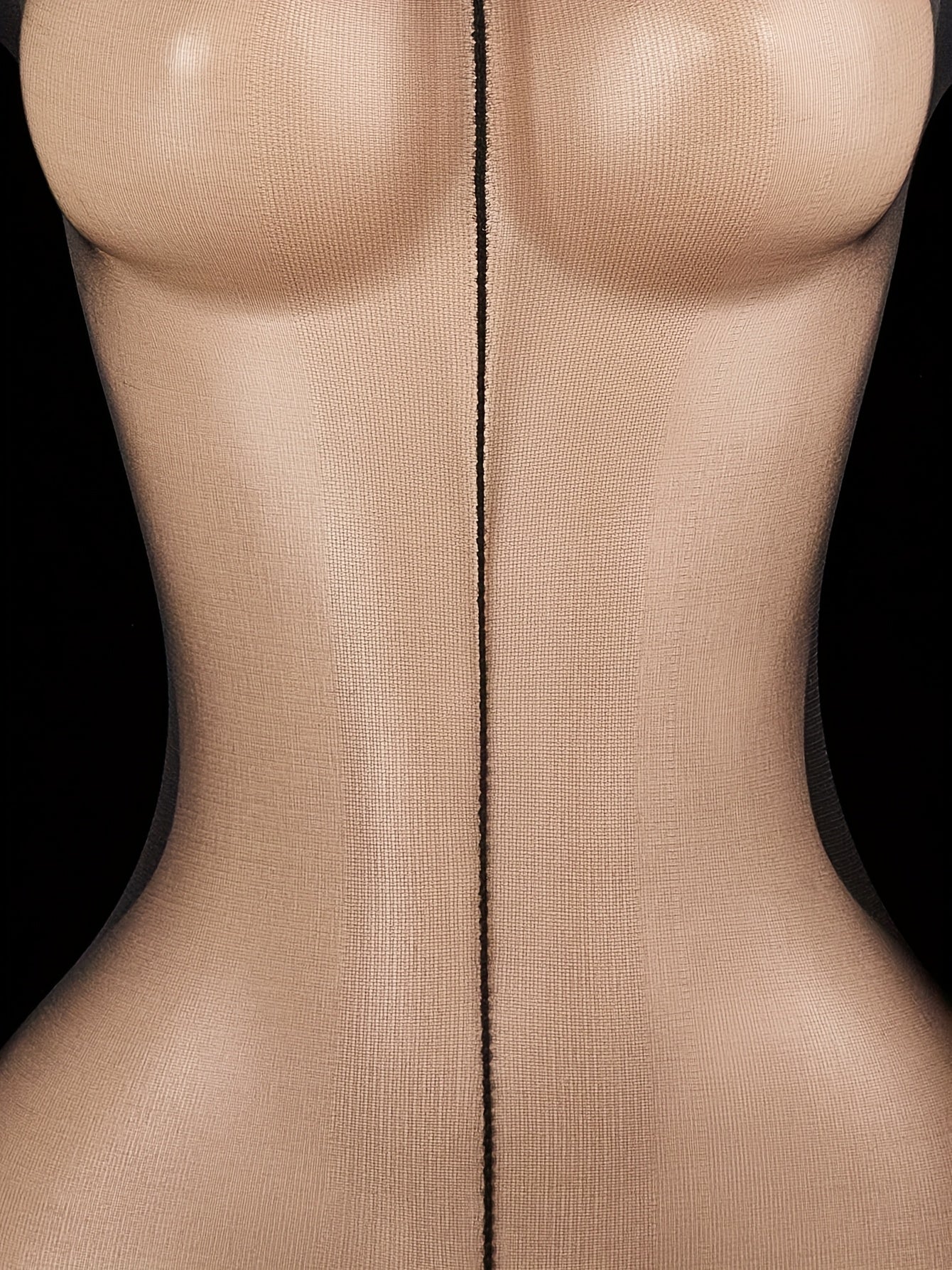 Black Mesh Lingerie Bodysuit with Open Crotch and Stockings for Valentine's Day