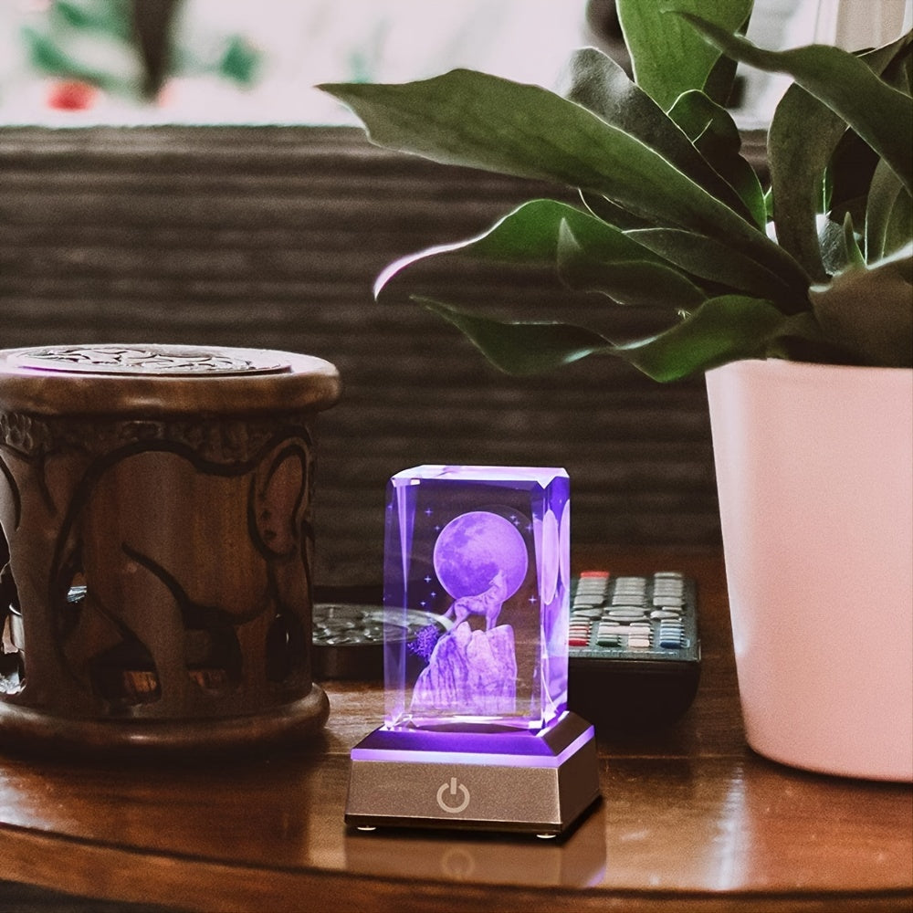 3D Wolf Night Light with LED Base, Gift for Wolf Lovers, 3.15x1.97x1.97 Inches