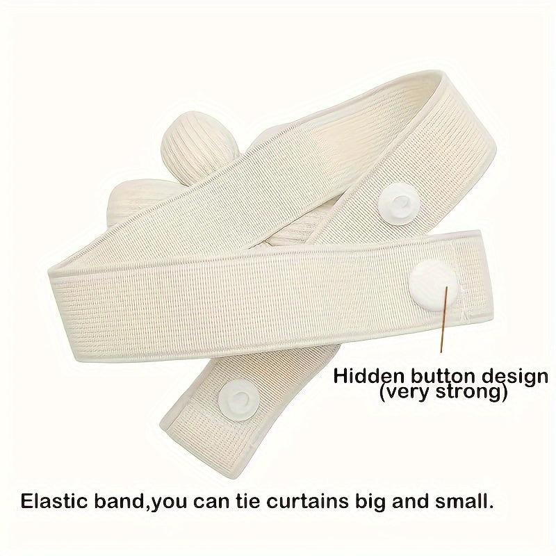 Set of 2 Contemporary Flower Holdbacks with Hidden Button Polyester Tiebacks for Drapery