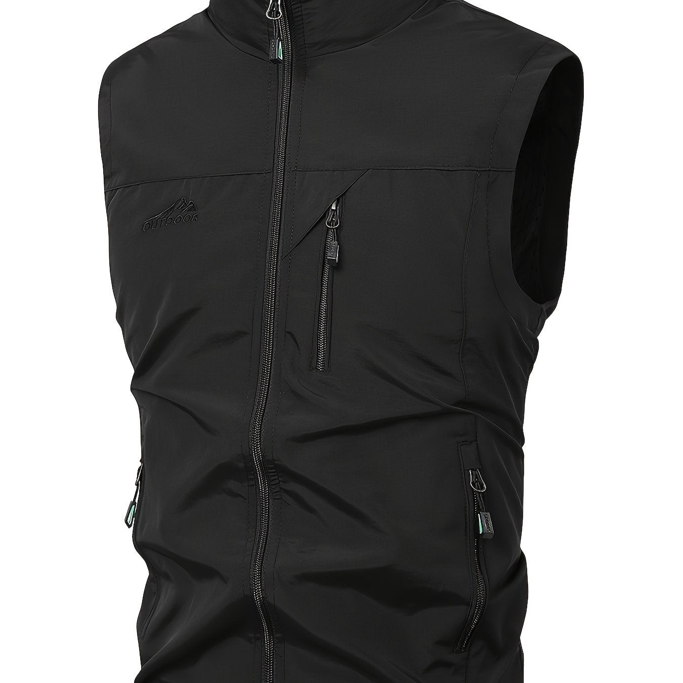 Men's Lightweight Sleeveless Nylon Vest with Stand Collar for Spring Fall Outdoor Casual