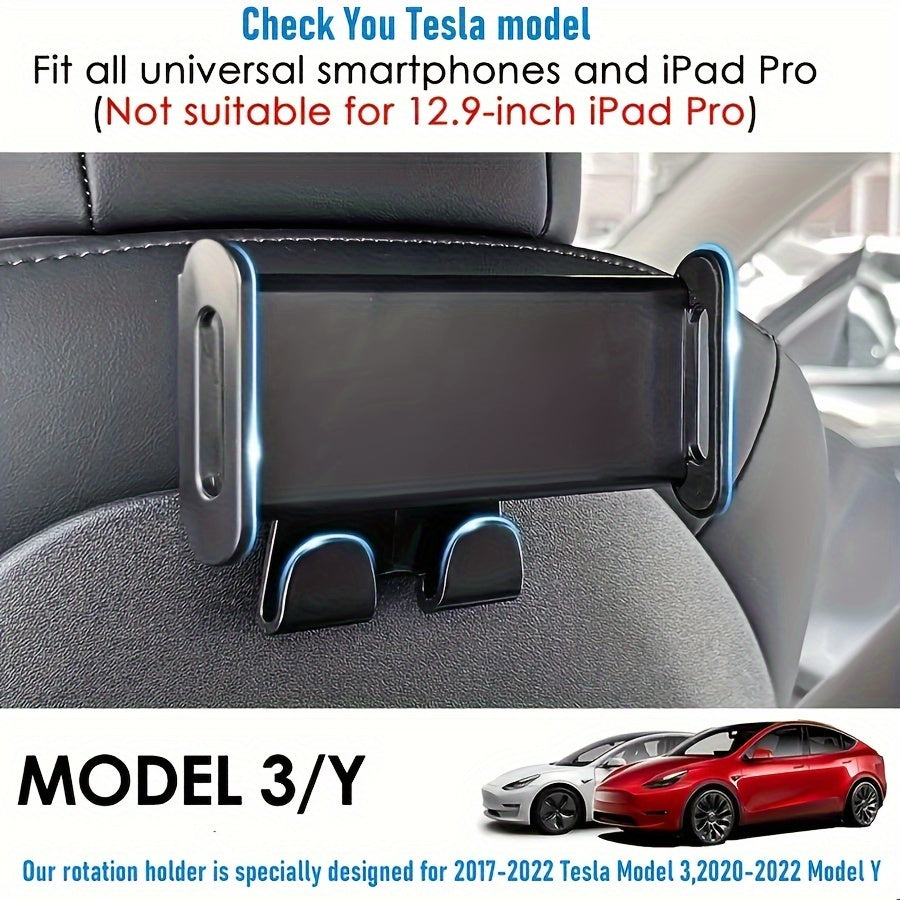 Avtomobil orqa o'rindig'i uchun telefon va planshet tutgichi, qora, orqa o'rindiqqa o'rnatiladi