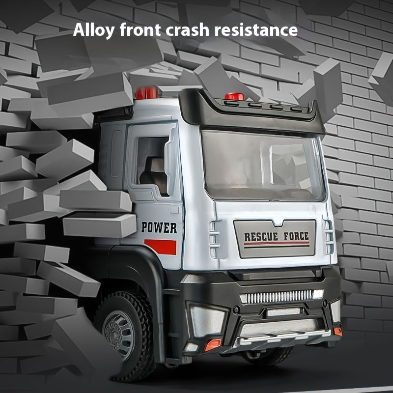 Plastic Rescue Vehicle Toy for Boys Ages 6-12 with Retractable Boom and Sound Effects