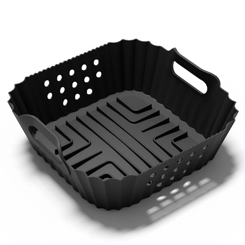 Kvadrat savatlar uchun silikondan tayyorlangan havo fritözining qoplamasi, yopishqoq bo'lmagan, issiqlikka chidamli, idish-tovoq mashinasida tozalash mumkin