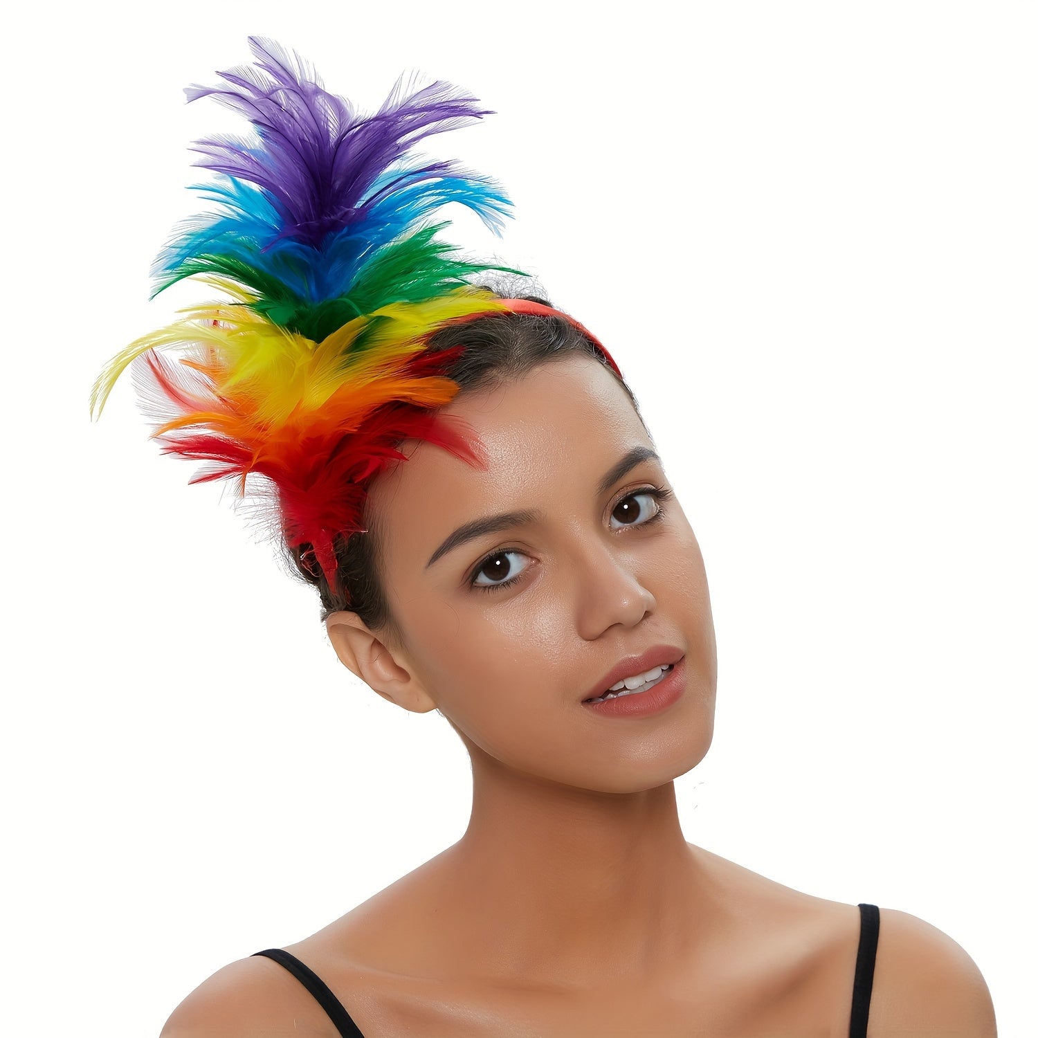 Faux Feather Headband Fascinator for Women Carnival Costume Hair Accessory