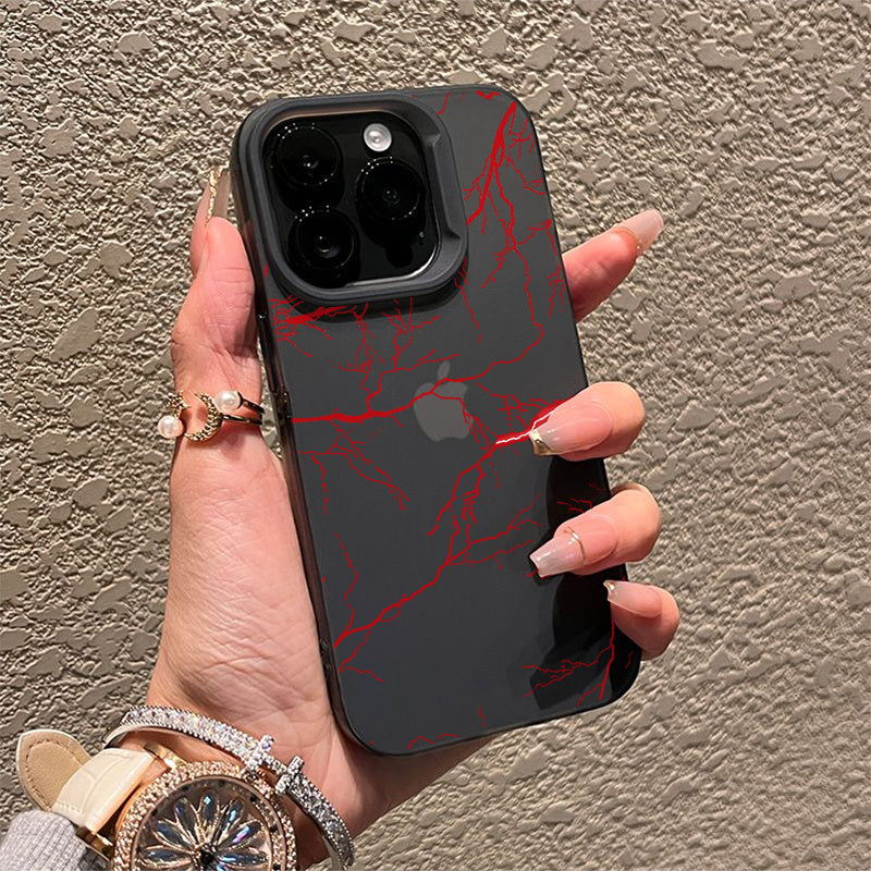 Red Matte TPU Phone Case for iPhone 11-16 Pro Max with Lens Protection