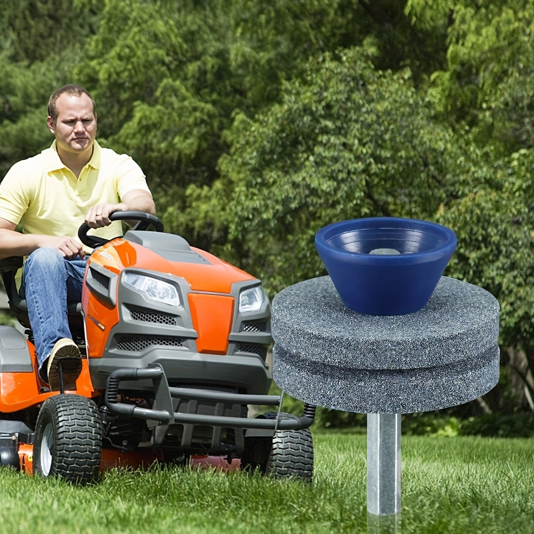 Universal Lawn Mower Blade Sharpener Double Layer Corundum Drill Guide