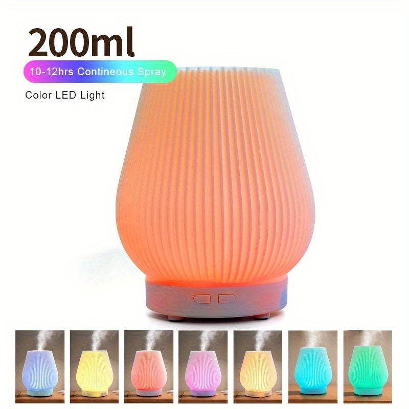 Humidifier And Aroma Diffuser 200ml Multi-Color Night Light Quiet Timer