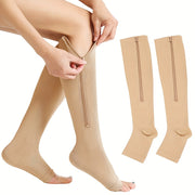 Unisex Compression Socks Breathable Zipper Long Stockings for Men and Women