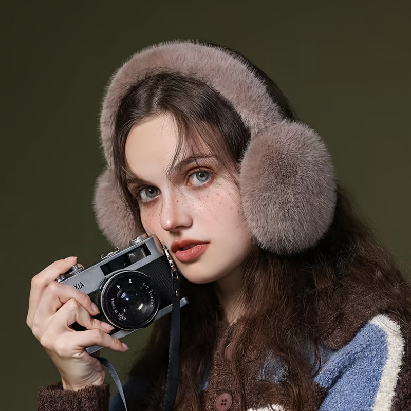 Warm Imitation Mink Ear Protectors for Riding and Commuting