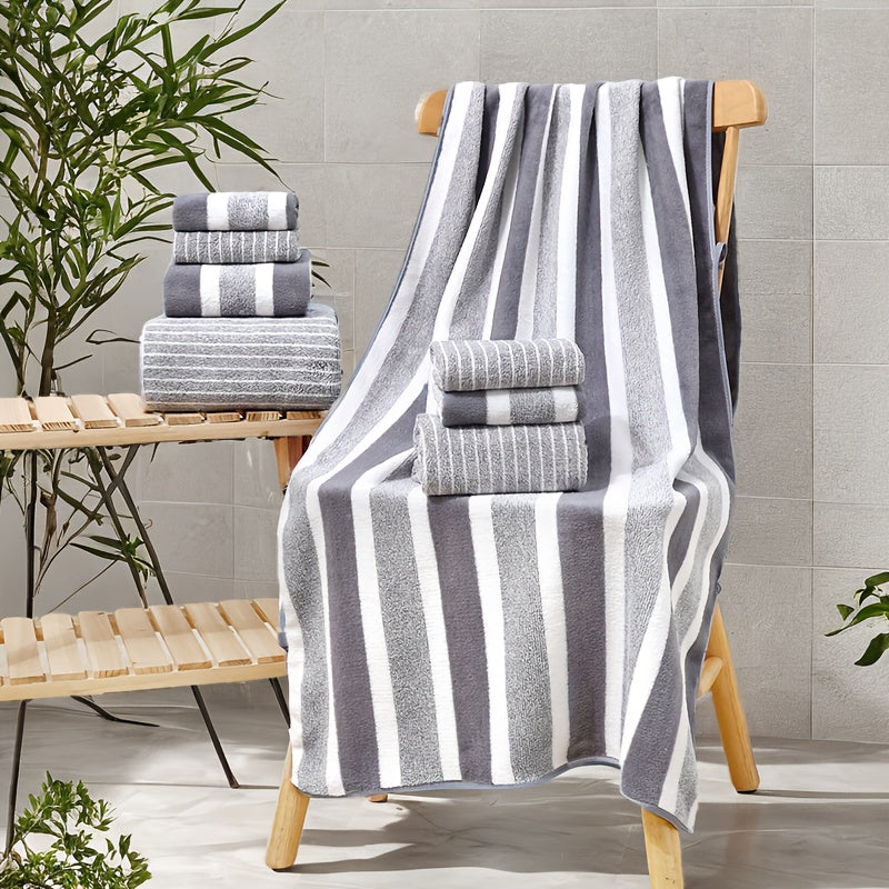 8-Piece Bath Towel Set Includes 4 Square Towels 30x30cm 2 Bath Towels 35x75cm 2 Large Towels 70x140cm Soft Absorbent Quick Dry