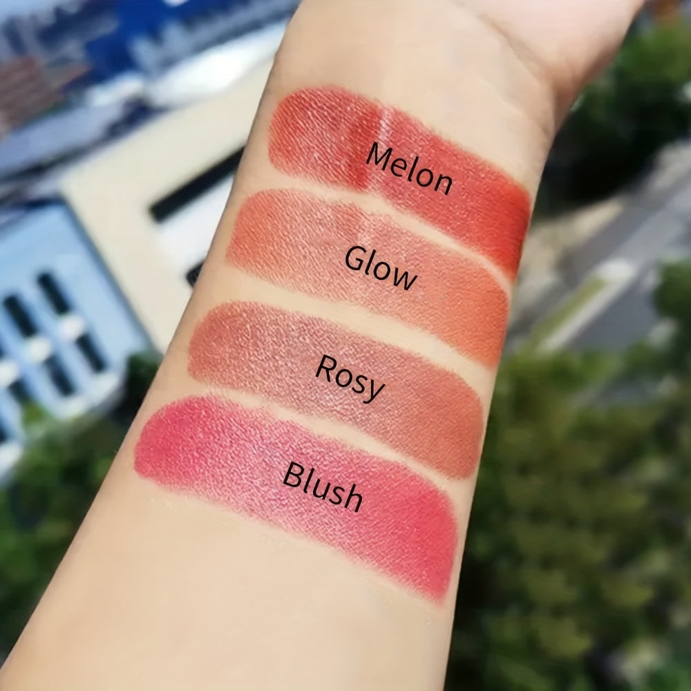 Women Waterproof Double-Ended Blush Stick with Lip Gloss Eyeshadow