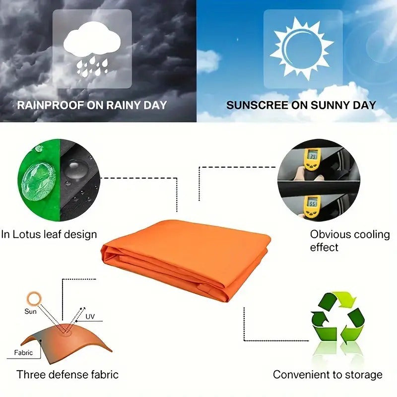 Outdoor Triangle Sunshade Canopy for Balcony Rain and Sun Shelter Orange