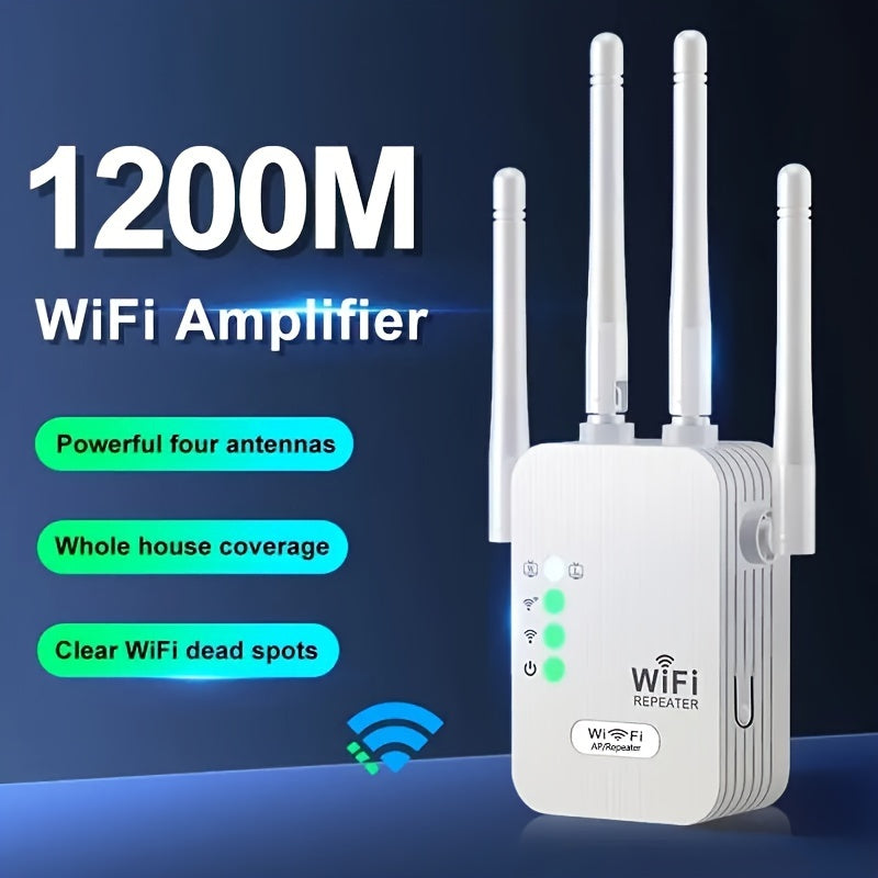 WiFi Signal Booster 360° Coverage Repeater AP Router Ethernet Port for Home Outdoor