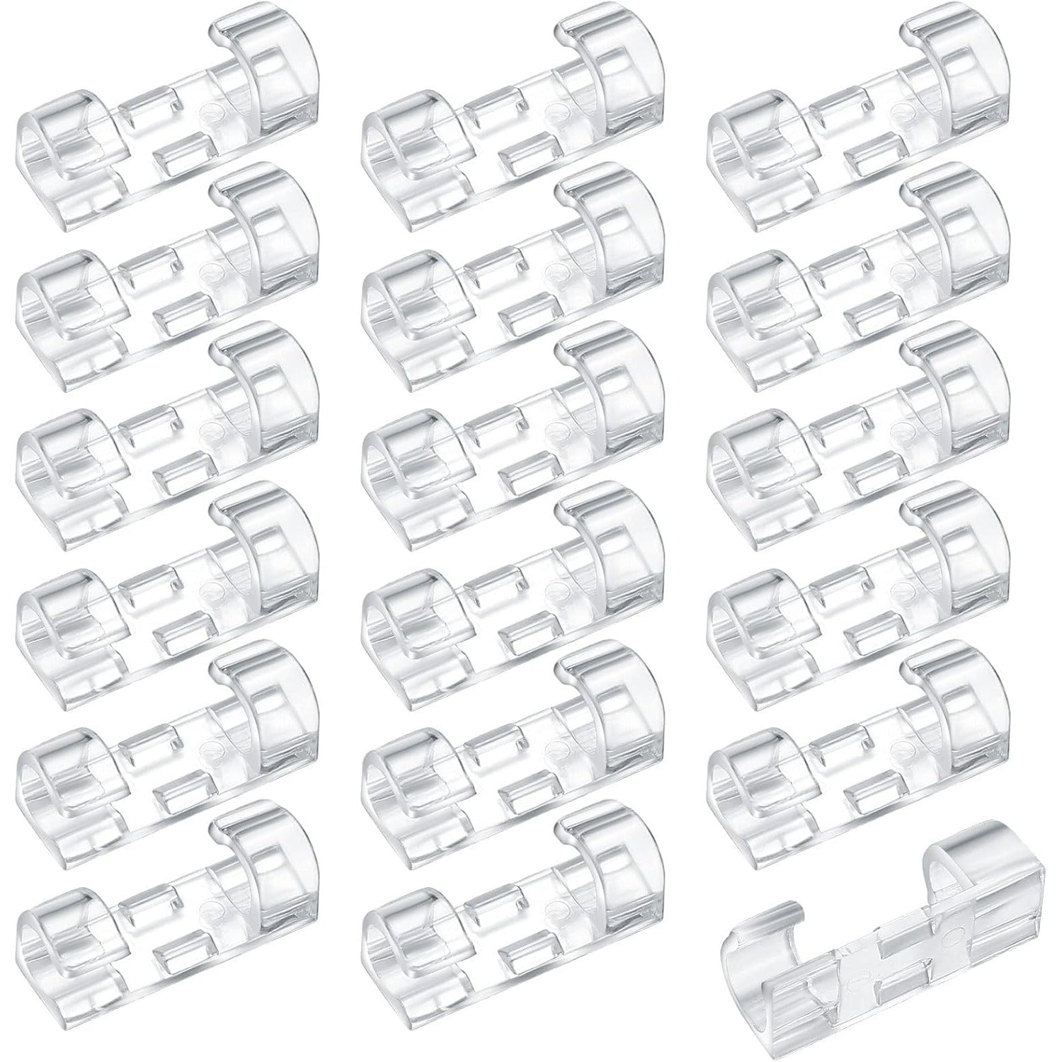 120-Pack Clear Adhesive PC Cable Clips for Wire Organization in Home and Office