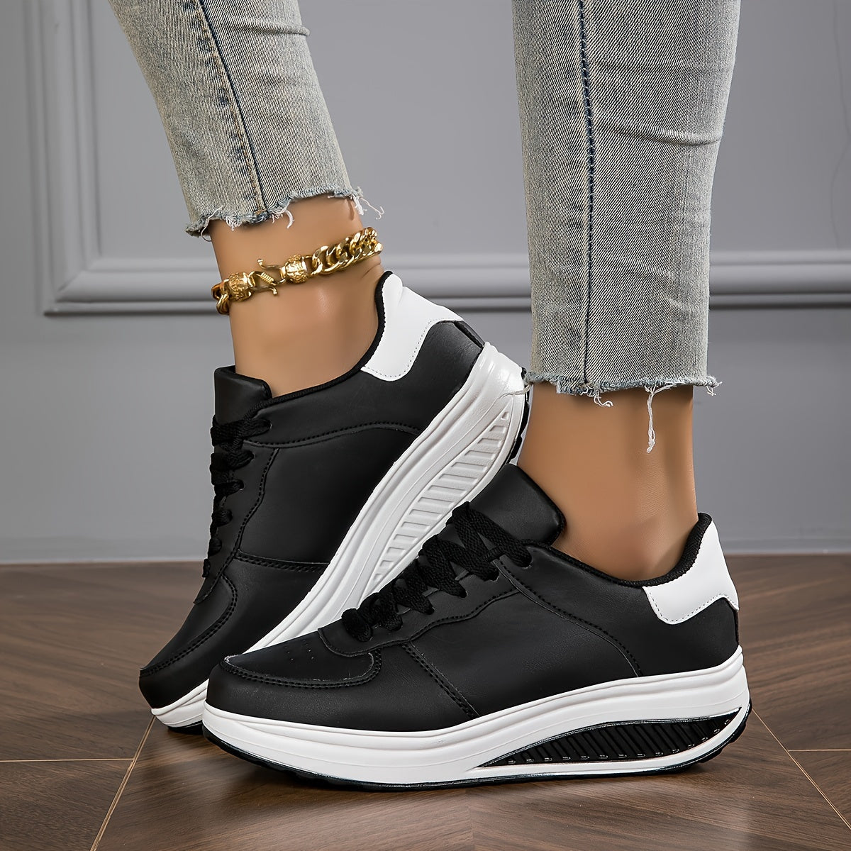 Women's Casual Synthetic Rocker Shoes Comfortable Leisure Footwear