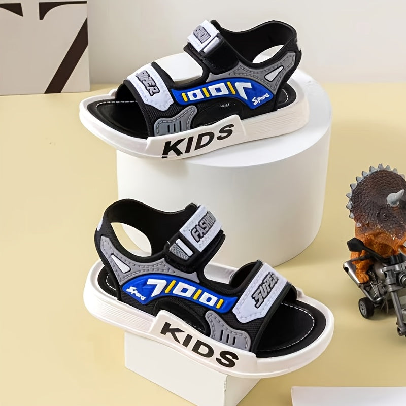 Boys' Open-Toe Sandals Adjustable Straps Indoor Outdoor PVC Microfiber Non-Slip