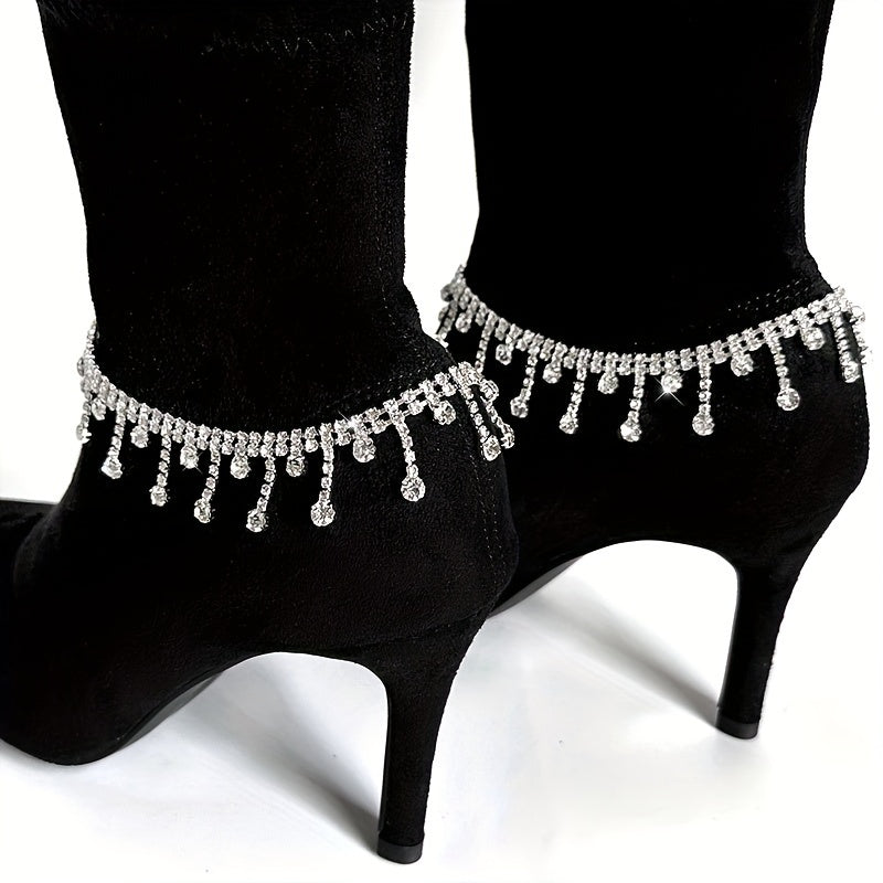 Women's High Heel Shoes with Sparkle Chain and Delicate Accessories