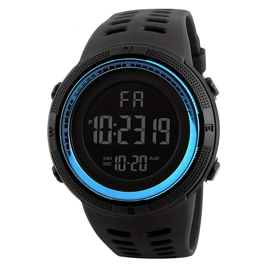 Men's Outdoor Sports Watch with Luminous Display and Multiple Functions
