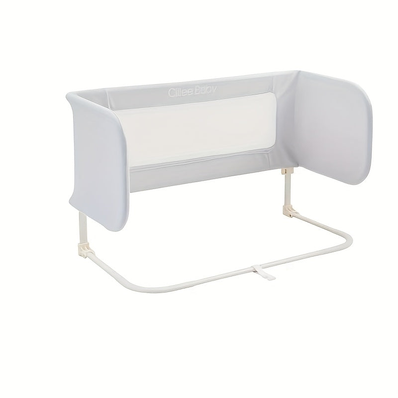 Kids Bed Safety Rail Gray Polyester Full Size Bed Guardrail Foldable Washable Fall Protection