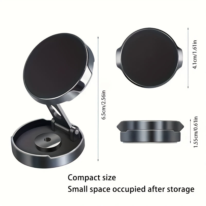 Magnetic Car Phone Holder Aluminum Alloy 360° Rotation Dashboard Mount