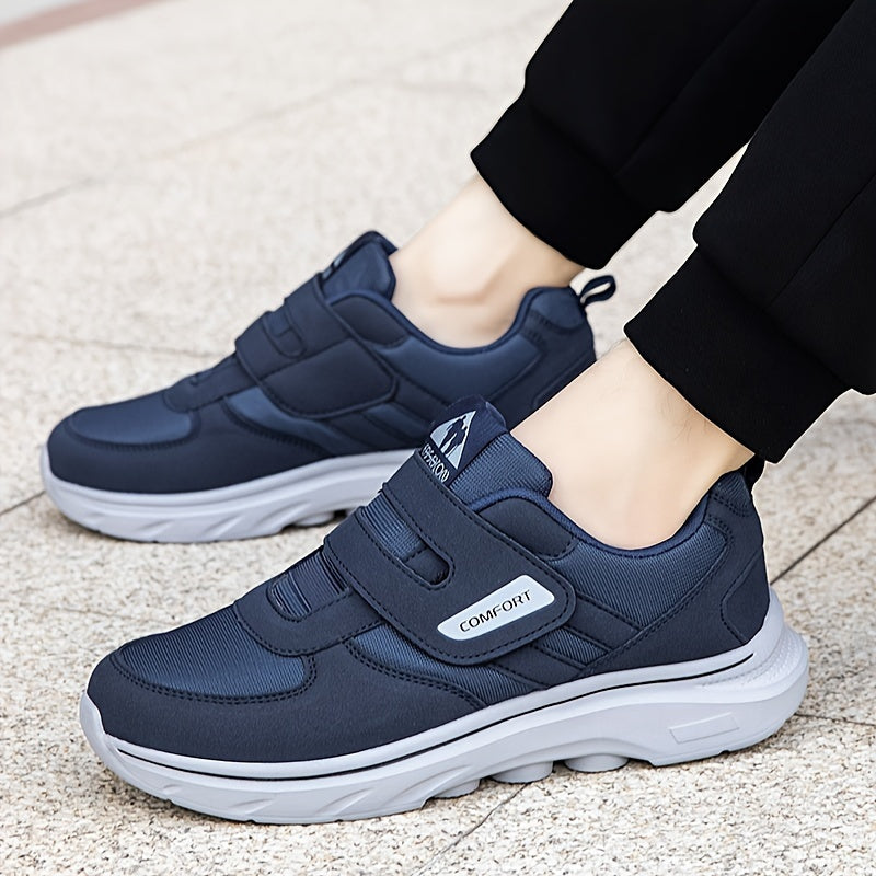 Men's Wide-Fit Breathable Fabric Slip-On Athletic Sneakers for Casual Running and Outdoor Wear