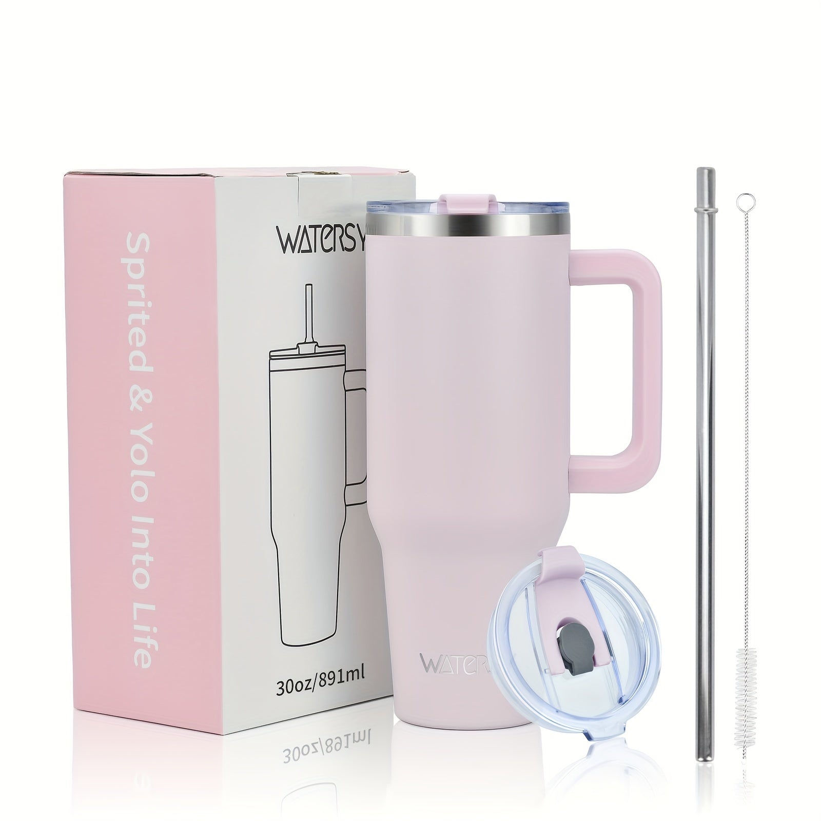 Taza de viaje aislada de acero inoxidable de 30oz y 40oz, para café caliente y frío, con tapa de pajilla